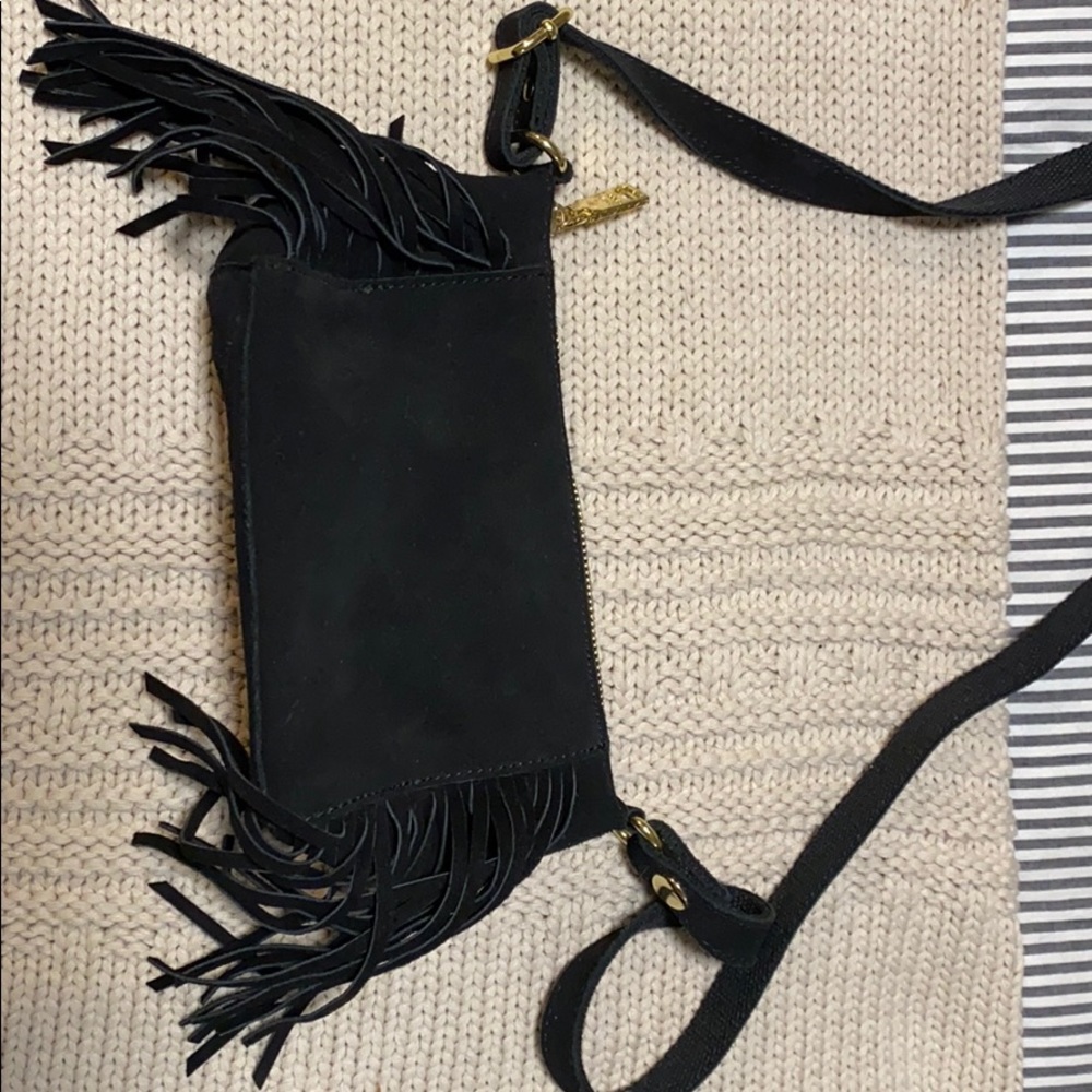 Black Small Steve Madden Bag with Fringe